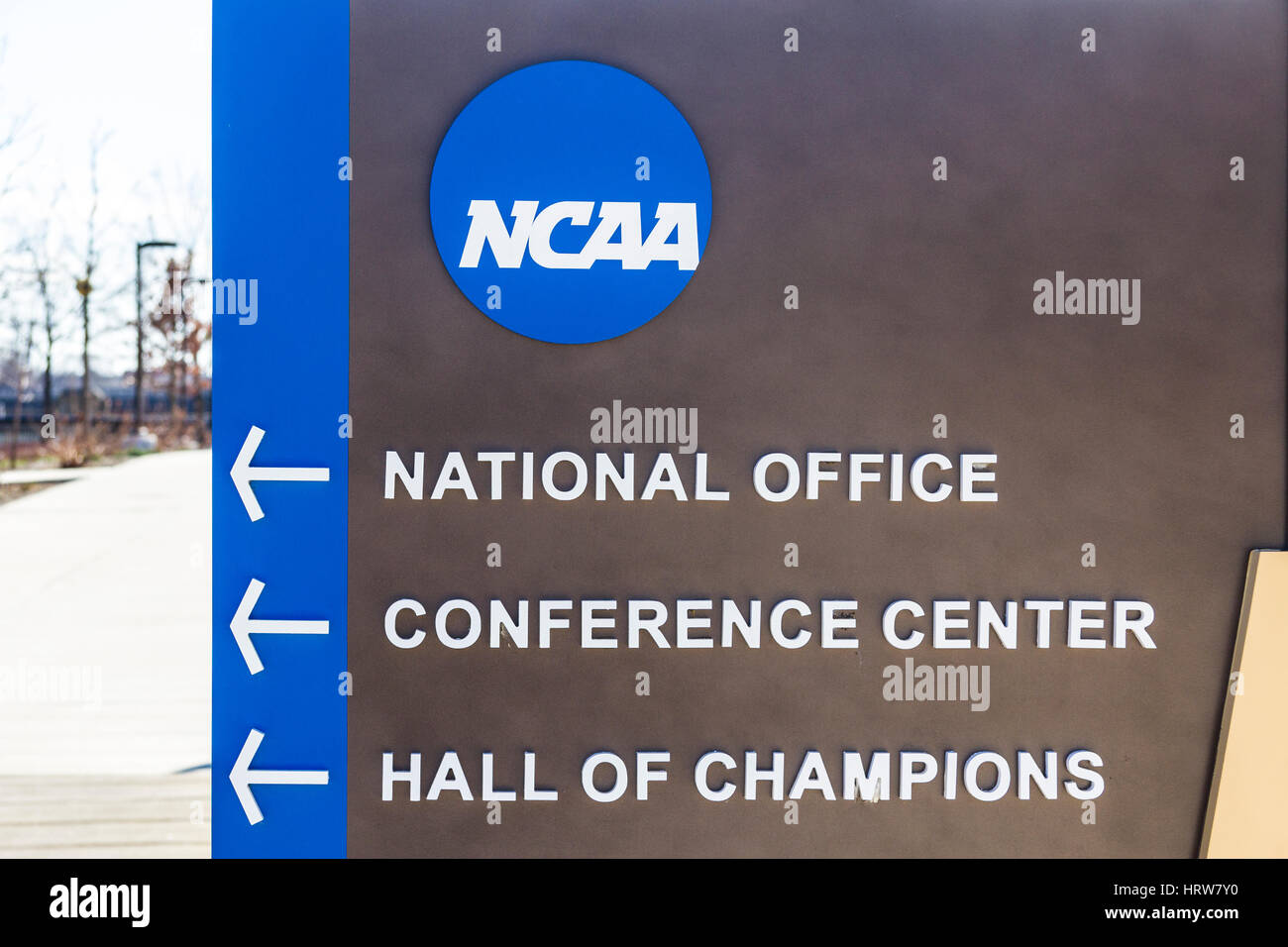 Indianapolis - Circa Mars 2017 : National Collegiate Athletic Association Siège. Le NCAA réglemente les programmes sportifs de nombreux collèges et l'univ Banque D'Images