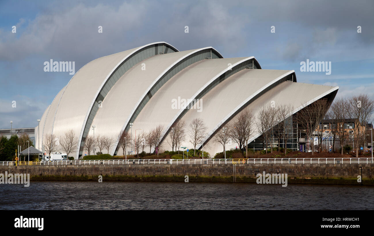 Le Clyde Auditorium immeuble sur quai de Glasgow (connu localement comme le 'Armadillo'. Banque D'Images