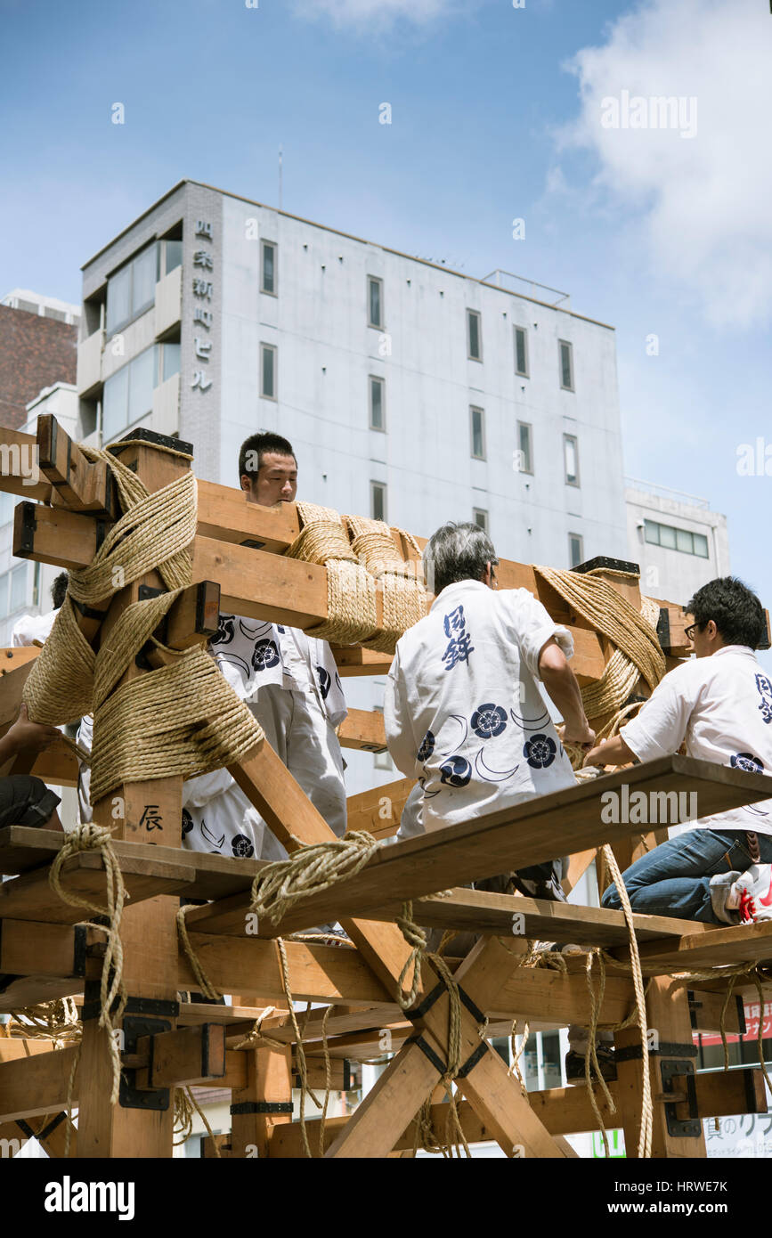 Le géant de Kyoto Gion Matsuri flotteurs ornementé mikoshi Banque D'Images