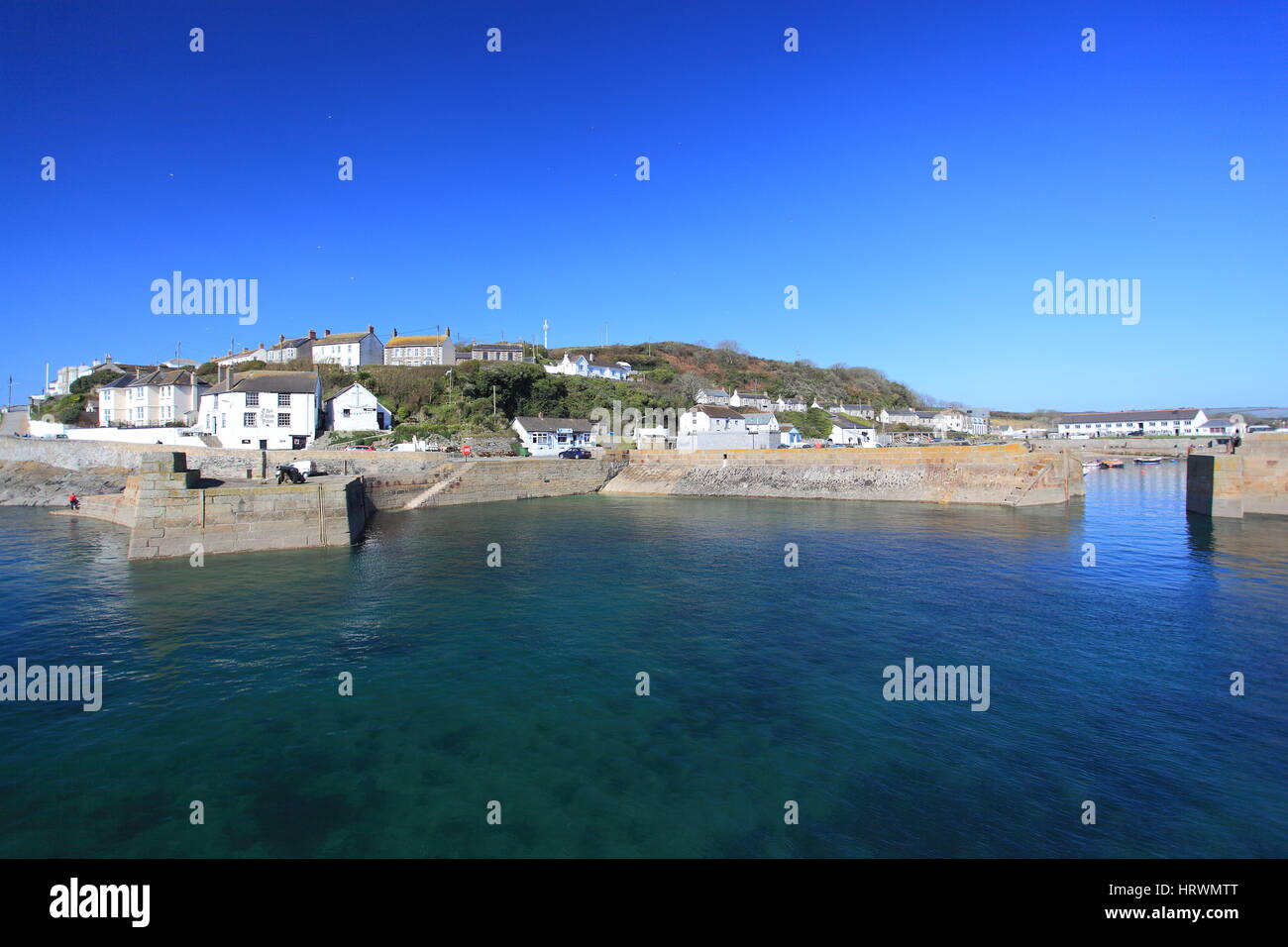 En Porthleven Cornwall, en Angleterre. Banque D'Images