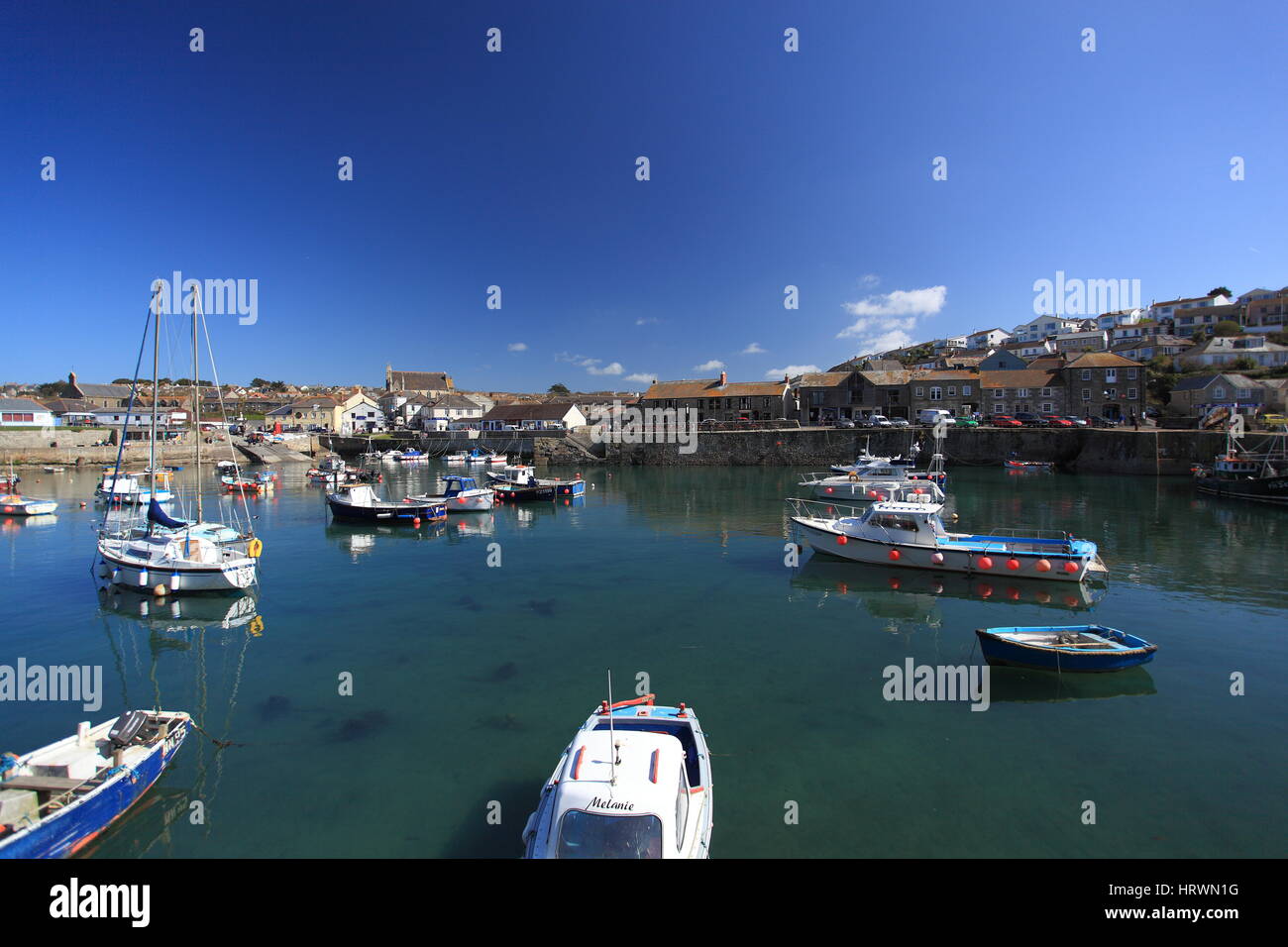 En Porthleven Cornwall, en Angleterre. Banque D'Images