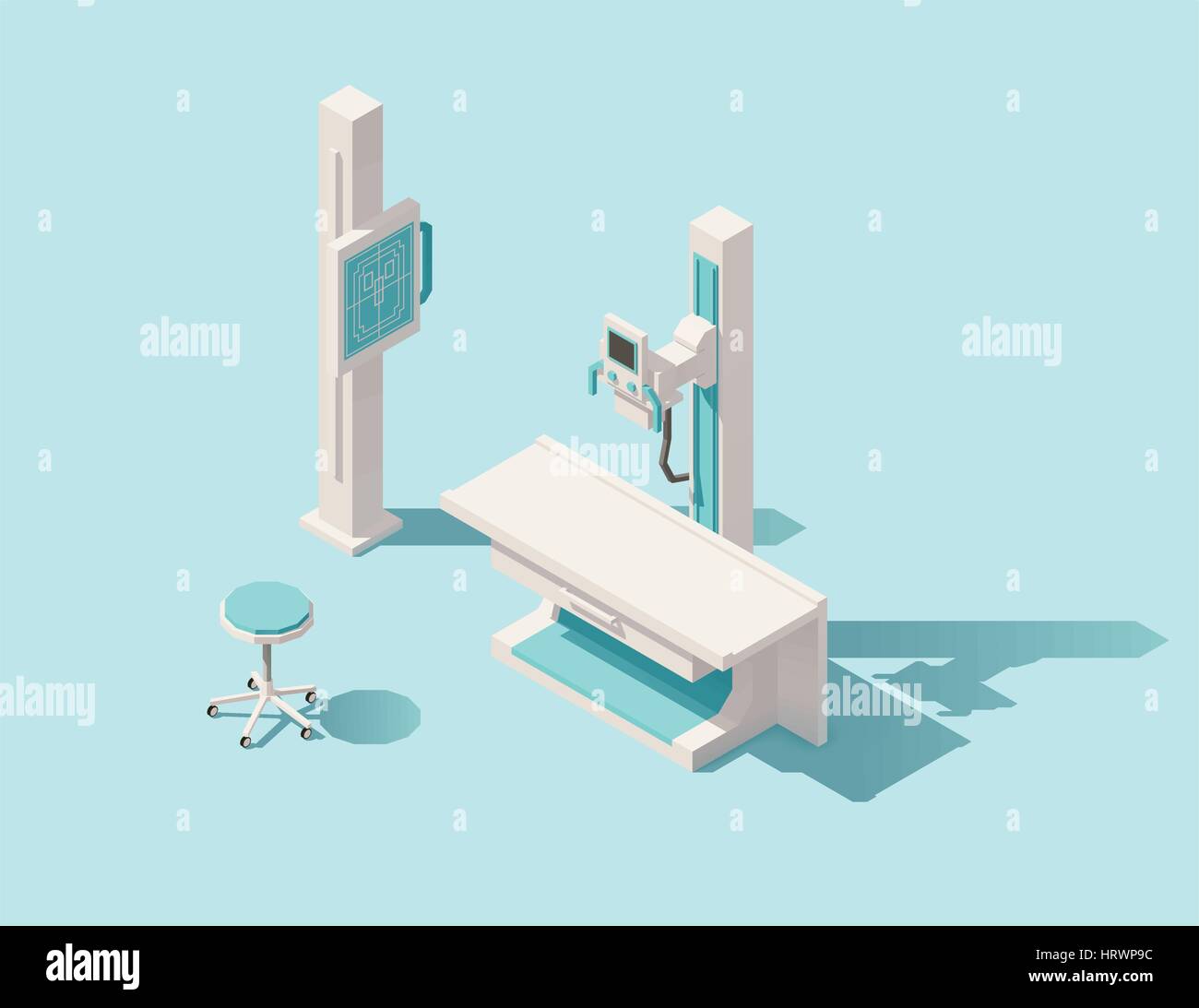 Isométrique vectoriel poly bas machine à rayons x Illustration de Vecteur