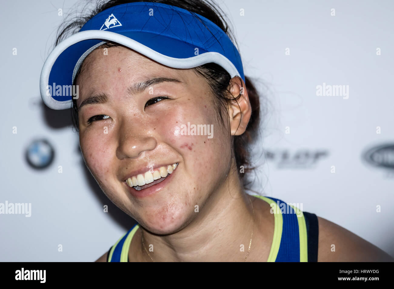 Kuala Lumpur, Malaisie. 4 mars, 2017. Nao Hibino du Japon (JPN) est si heureux après avoir remporté le match final de point à l'avance dans le seul finales à ALYA WTA Open de Malaisie 2017 Tournoi de tennis à Kuala Lumpur. © Danny Chan/Alamy Live News. Banque D'Images