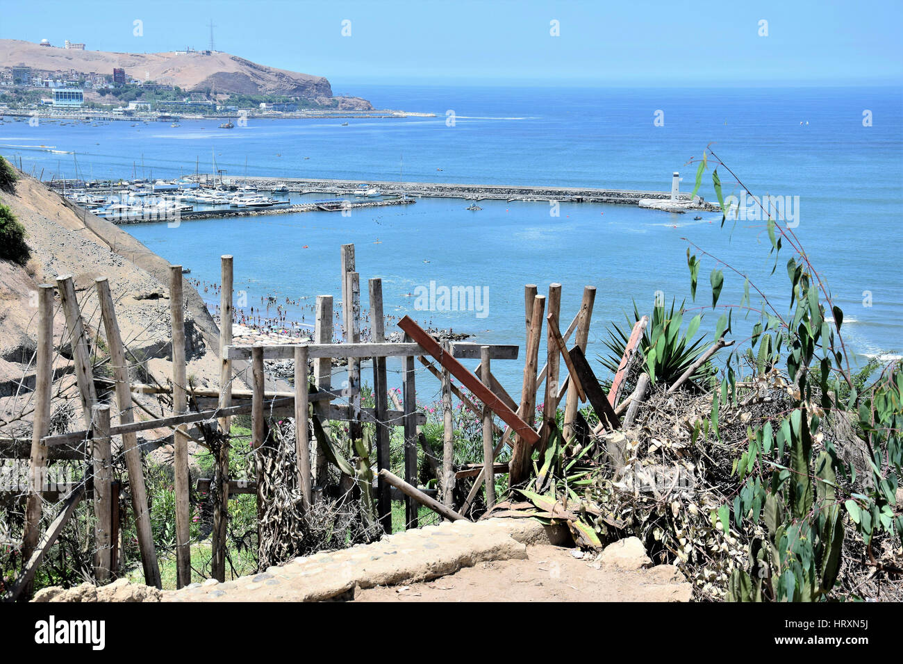 Littoral dans Barranco un quartier au sud de Lima, Pérou Banque D'Images