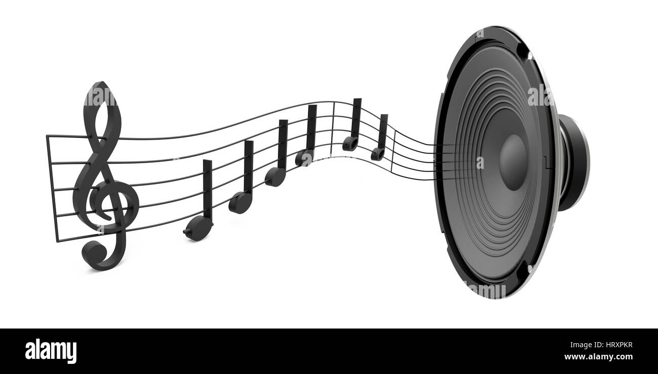 Le président avec les notes de musique isolé sur fond blanc le rendu 3D Banque D'Images