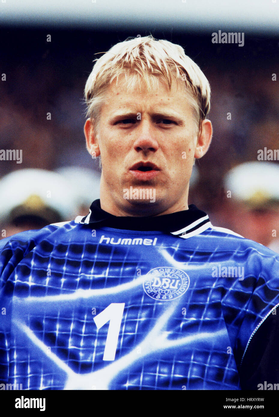 Le gardien Peter Schmeichel au Danemark et de l'équipe nationale 1998 Manchester United Banque D'Images