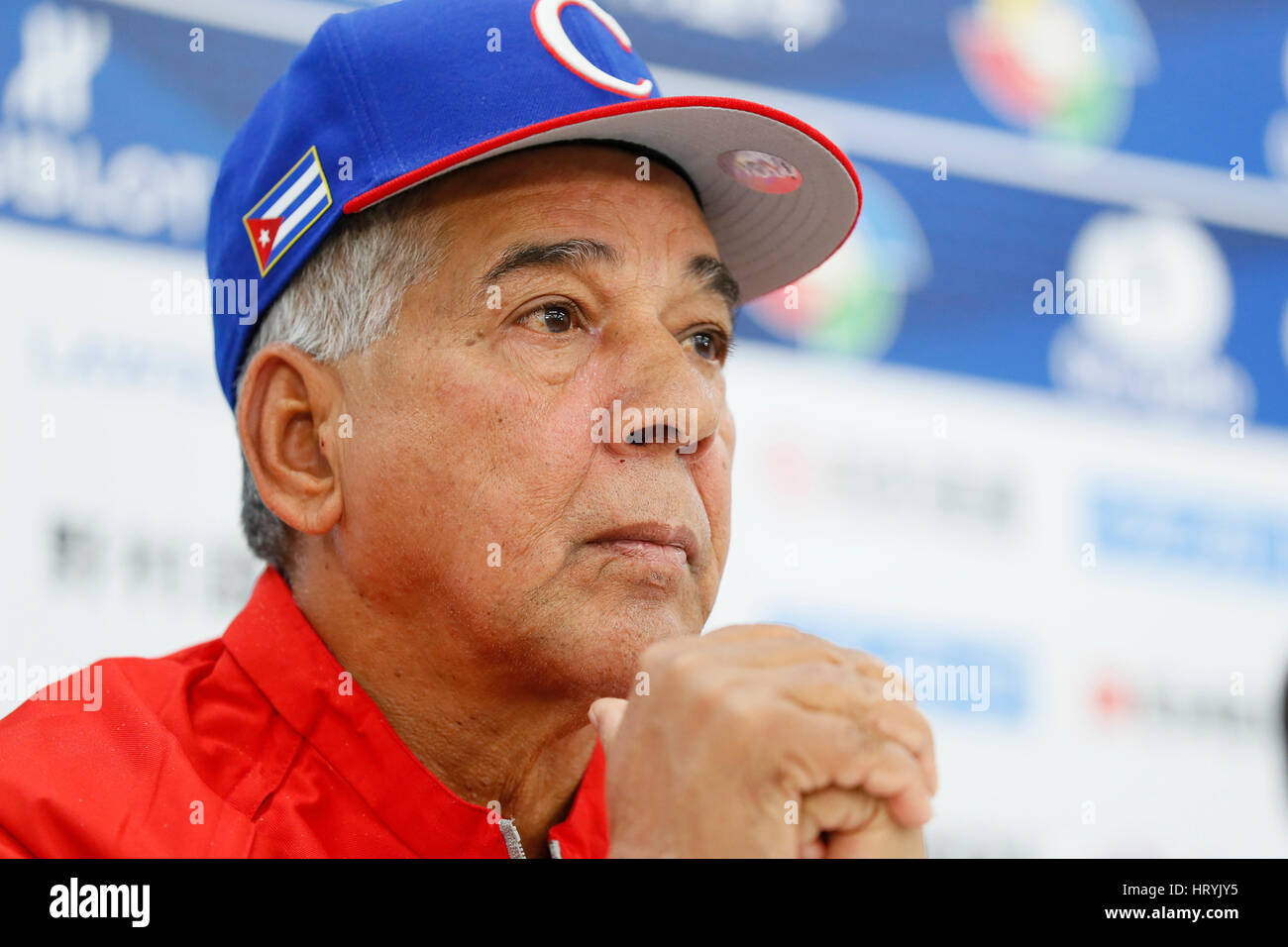 Carlos Marti (CUB), le 5 mars 2017 - Baseball : 2017 World Baseball Classic Exposition match entre Seibu Lions - Cuba à Kyocera Dome Osaka à Osaka, Japon. (Photo par Yohei Osada/AFLO SPORT) Banque D'Images