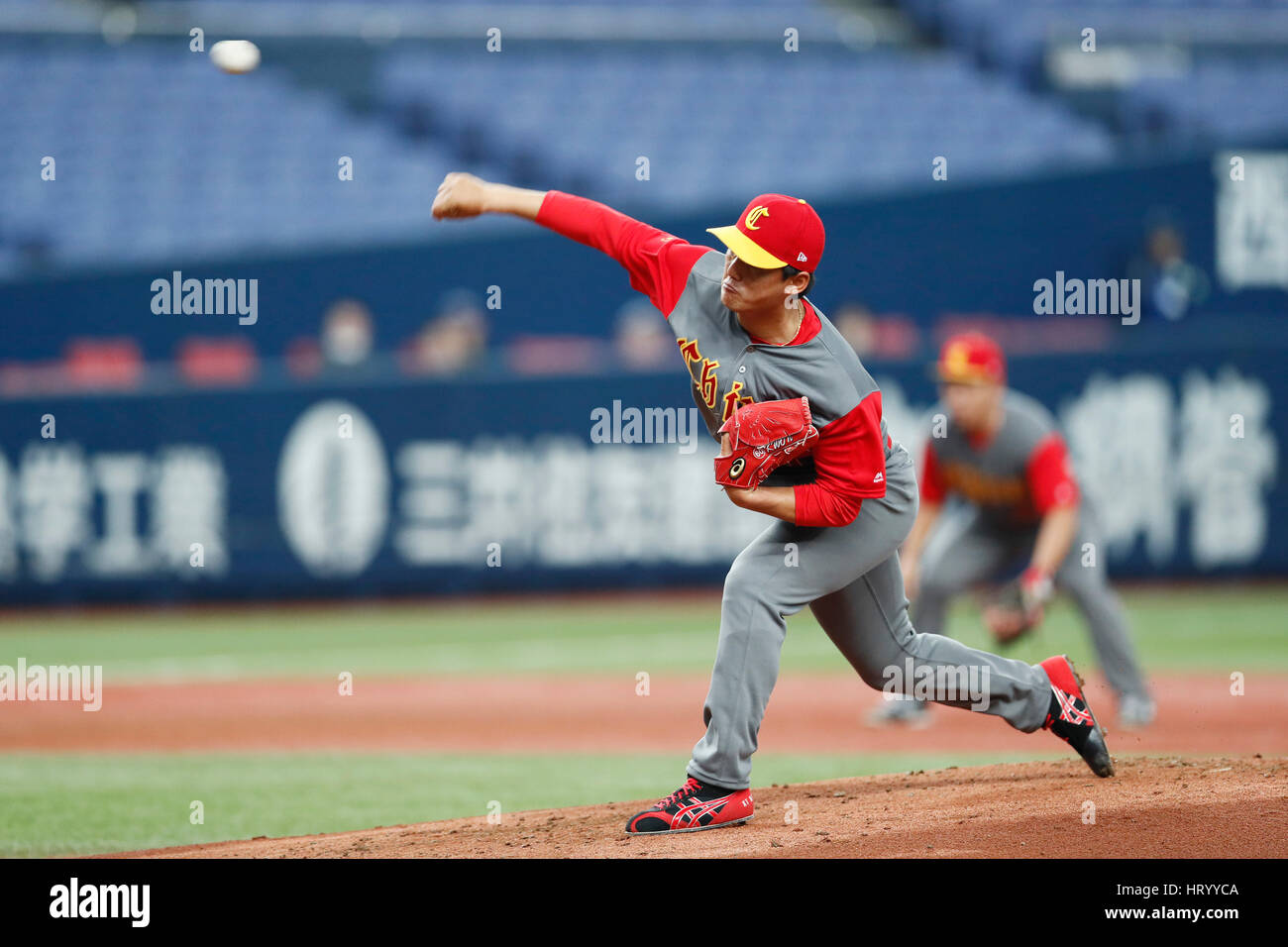 Osaka, Japon. 6Th Mar, 2017. Ju Kwon (CHN) Baseball : 2017 World Baseball Classic Exposition match entre Seibu Lions - la Chine à Kyocera Dome Osaka à Osaka, Japon . Credit : Yohei Osada/AFLO SPORT/Alamy Live News Banque D'Images