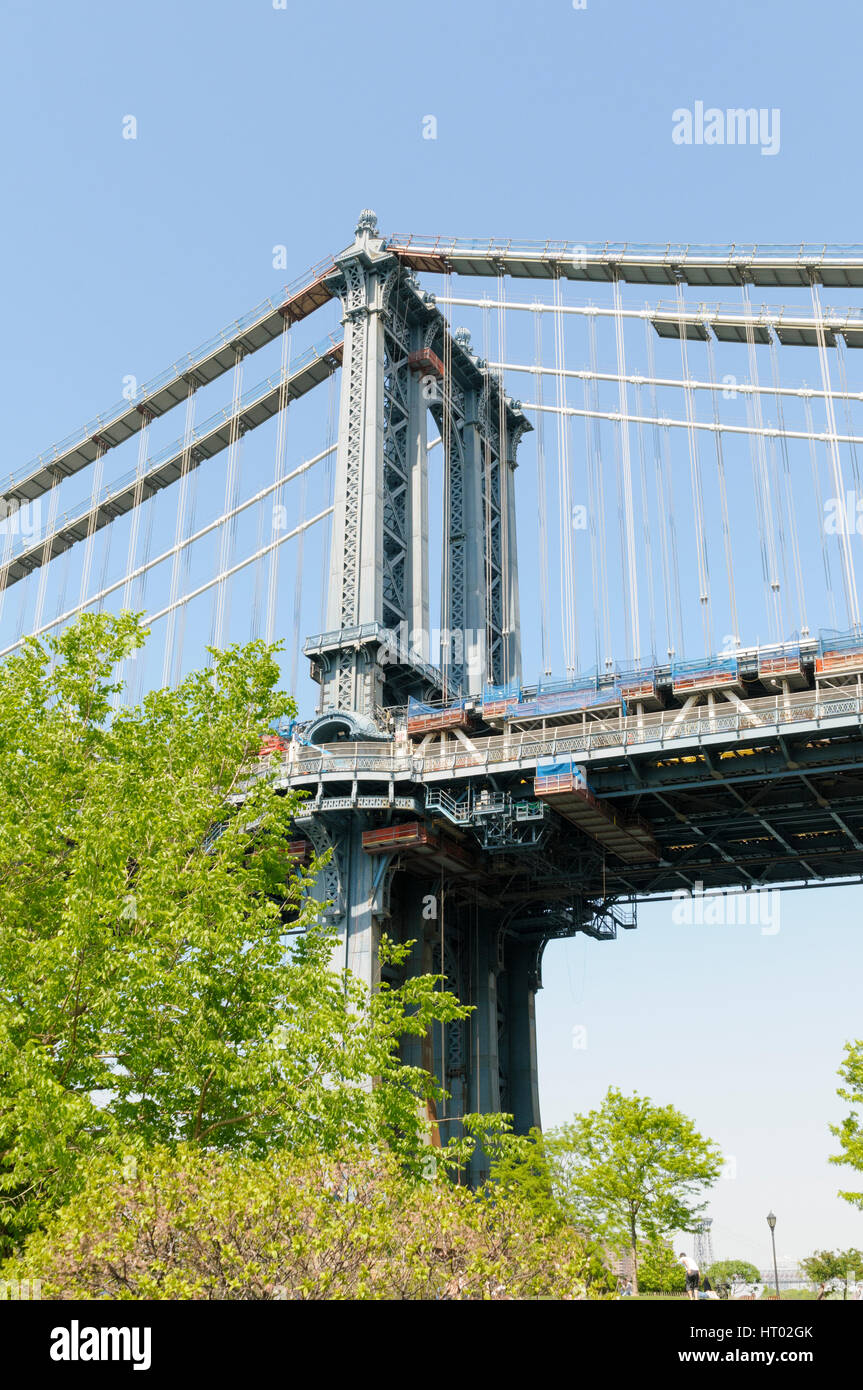 Le pont de Brooklyn de Brooklyn Bridge, New York City, USA Banque D'Images