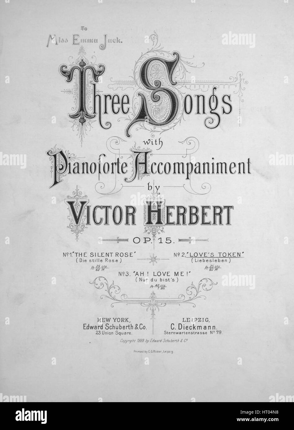 Sheet Music image de couverture de la chanson 'trois chansons avec  Accompagnement de Piano, Op 15 No2 Liebesleben jeton de l'amour', avec une  œuvre originale de la lecture des notes de musique