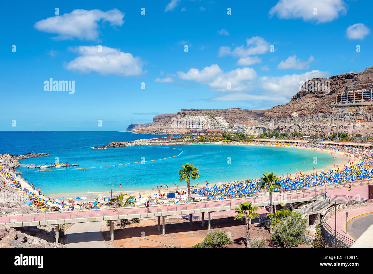 Célèbre plage d'Amadores. Gran Canaria, îles Canaries, Espagne Banque D'Images