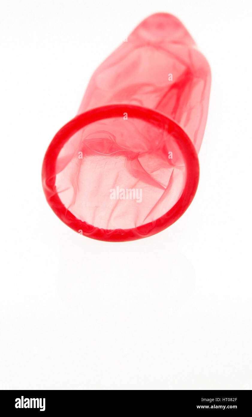Rotes Kondom - condom rouge Banque D'Images