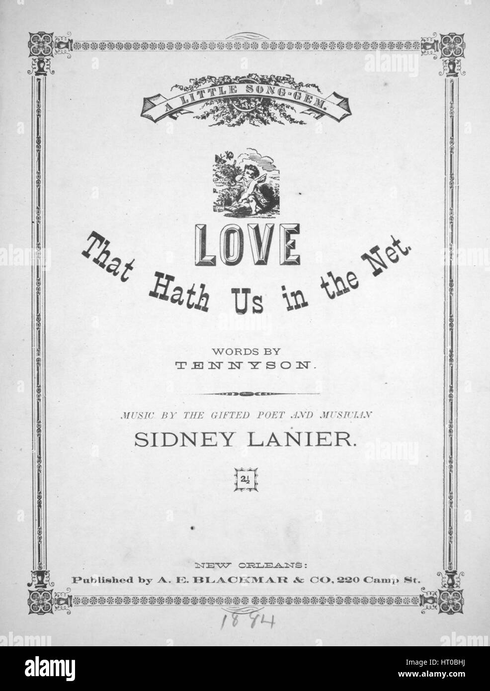 Sheet Music Image De Couverture De La Chanson Une Petite Chanson D Amour Que Nous A Gem In The Net Avec L Auteur Original Lecture Notes Par Mots Alfred Tennyson Musique Par Le Poete