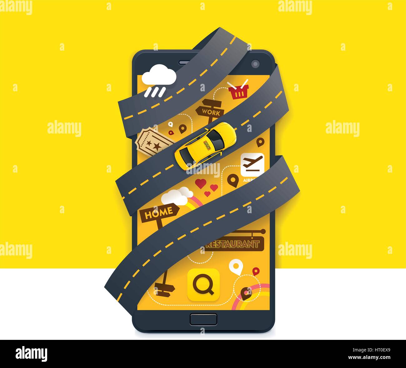 Icône de l'application mobile taxi vecteur Illustration de Vecteur