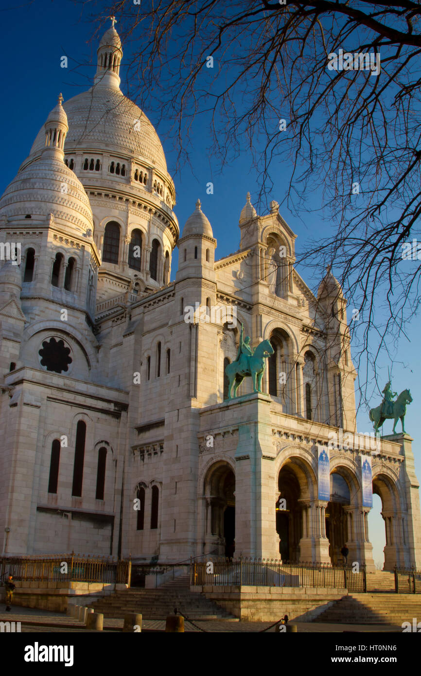 Basilique du Sacré-Cœur de Paris. Montmartre. Paris, France, Europe. Banque D'Images