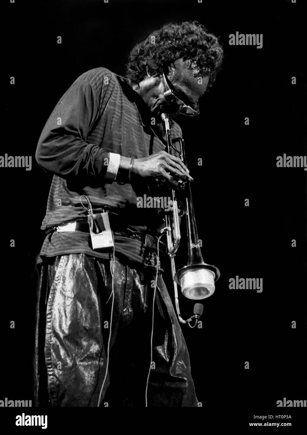 Miles Davis, Royal Festival Hall, Londres, 1989. Artiste : Brian O'Connor. Banque D'Images