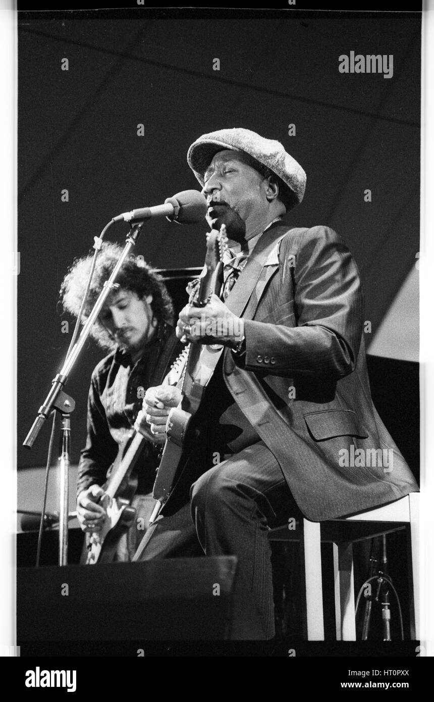 Muddy Waters, musicien de blues américain, capitale du Jazz, 1979. Artistes : Brian O'Connor, inconnu. Banque D'Images