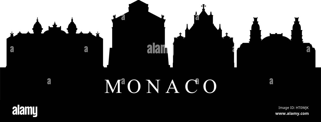 Monaco skyline représentés sur un fond blanc dans le Vector Illustration de Vecteur