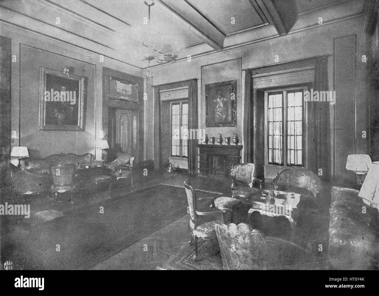 Salle de réception pour la visite du roi Victor Emmanuel III et de la Reine Elena d'Italie au Caire, c1933. Artiste : Inconnu. Banque D'Images