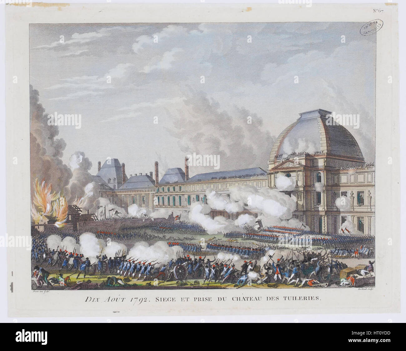 L'assaut le palais des Tuileries le 10 août 1792, ch. 1800. Artiste : Pierre Berthault, Gabriel (1748-1819) Banque D'Images