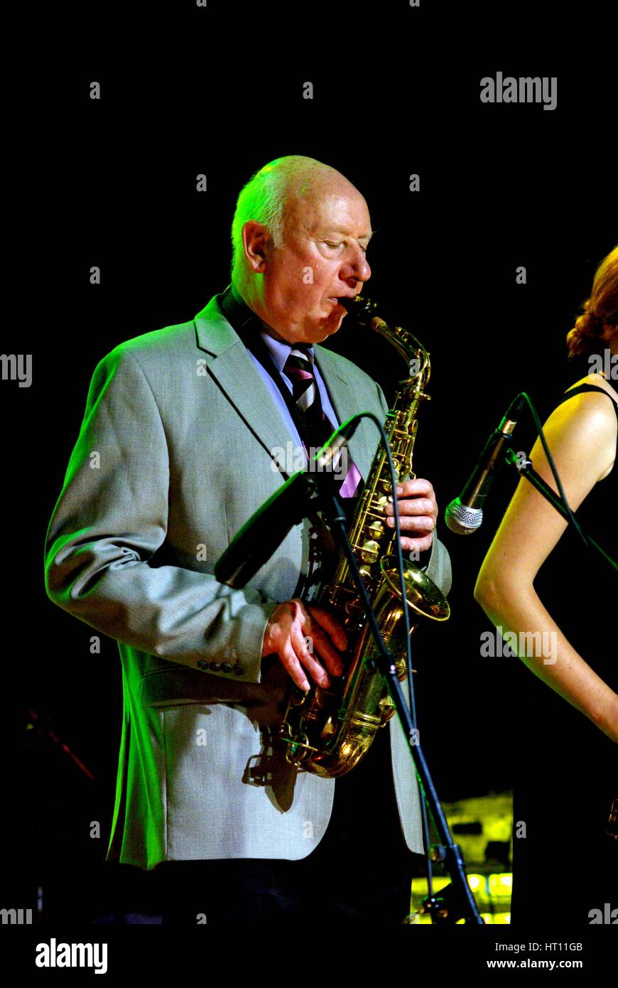 Jimmy Hastings, Brecon, Powys Jazz Festival, au Pays de Galles. Artiste : Brian O'Connor Banque D'Images