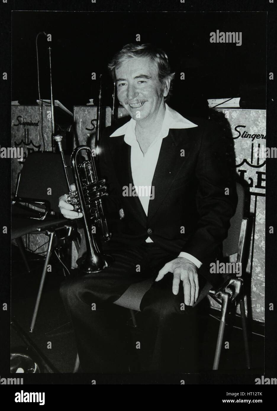 Le trompettiste de jazz américain Bill Berry. Artiste : Denis Williams Banque D'Images