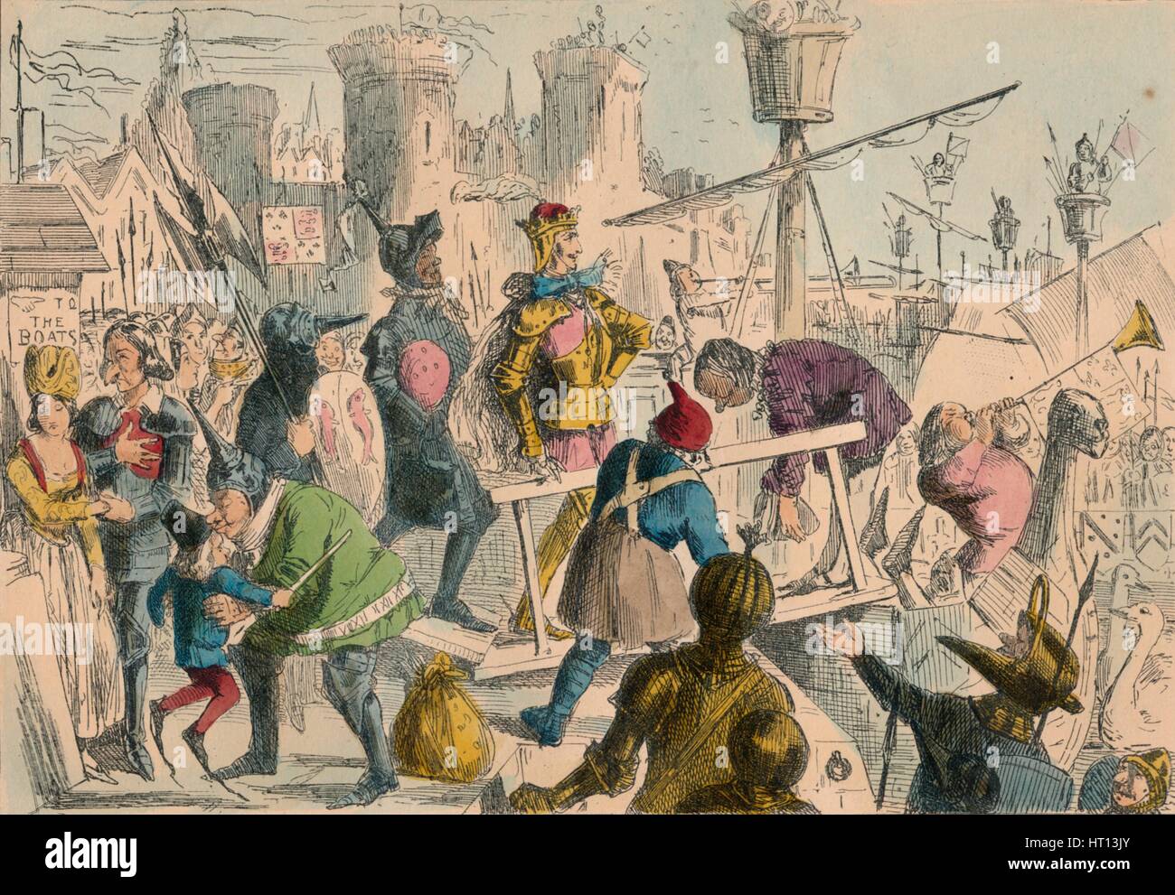L'embarquement du Roi Henry la cinquième à Southampton. A.D. 1415, 1850. Artiste : John Leech Banque D'Images