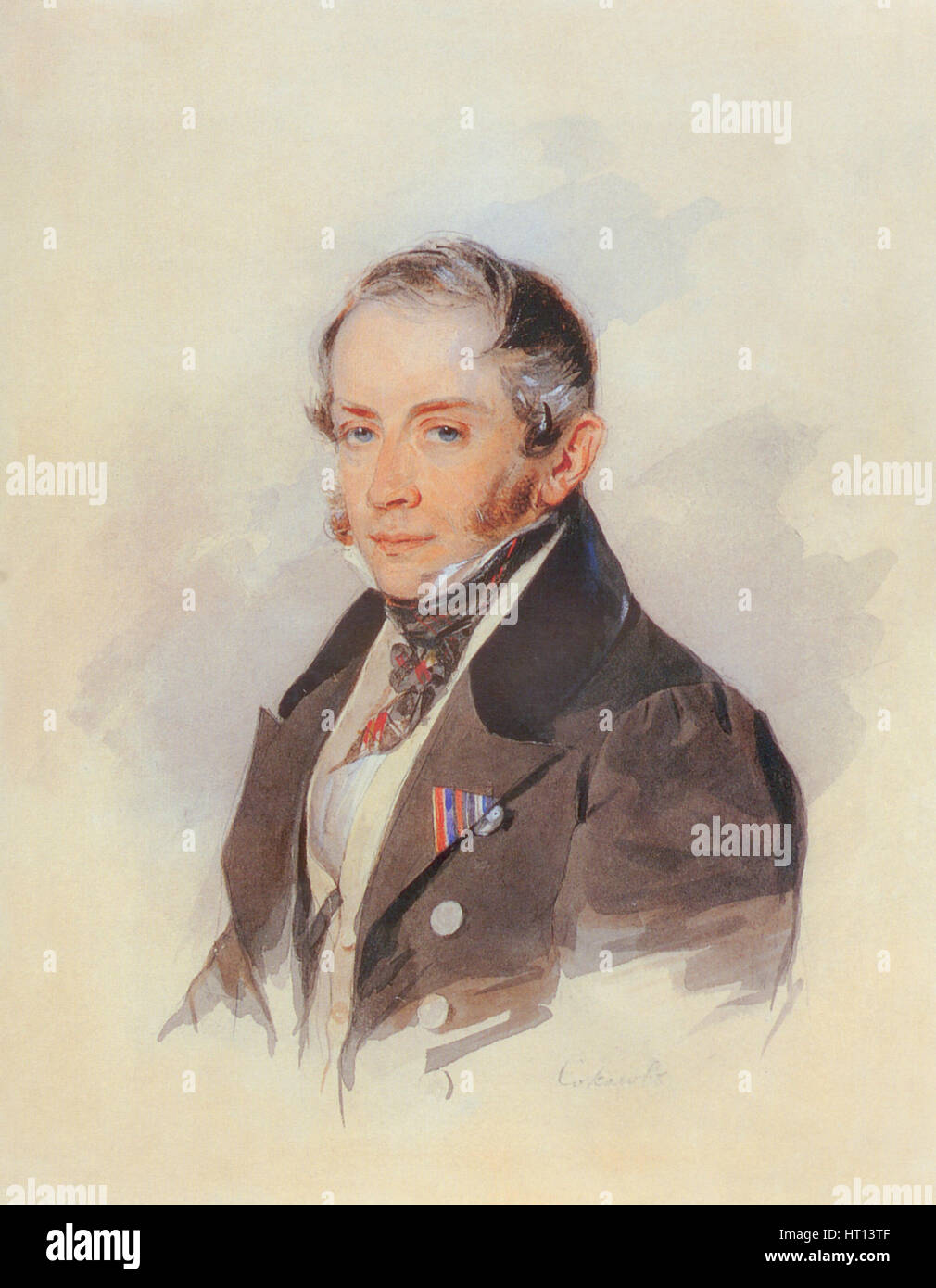 Portrait du compositeur Count Matvey Vielgorsky (1794-1866), années 1830. Artiste : Sokolov, Piotr Fiodorovitch (1791-1848) Banque D'Images