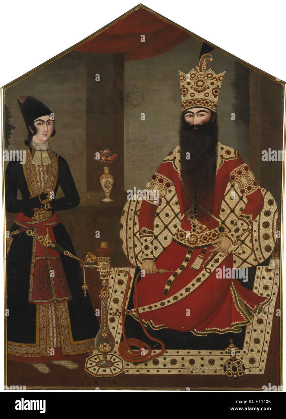 Portrait de Fath Ali Shah (1797-1834), ca 1820. Artiste : Le Rhim Ali (active Période 1795-1830) Banque D'Images