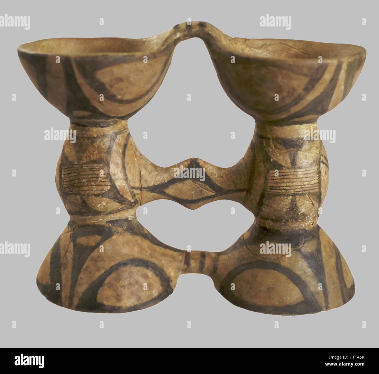 Binocular-Form navire, 4250-3850 BC. Artiste : La préhistoire la culture russe Banque D'Images