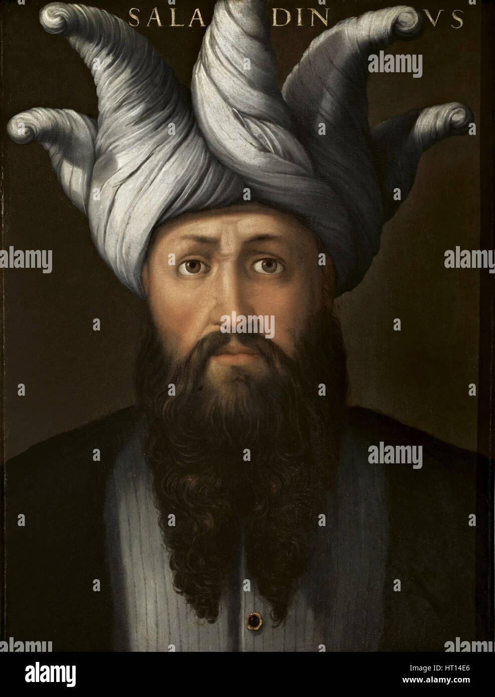 Portrait du sultan Saladin (1566-1568), série Giovio. Artiste : DELL'ALTISSIMO, Thomas (1525-1605) Banque D'Images