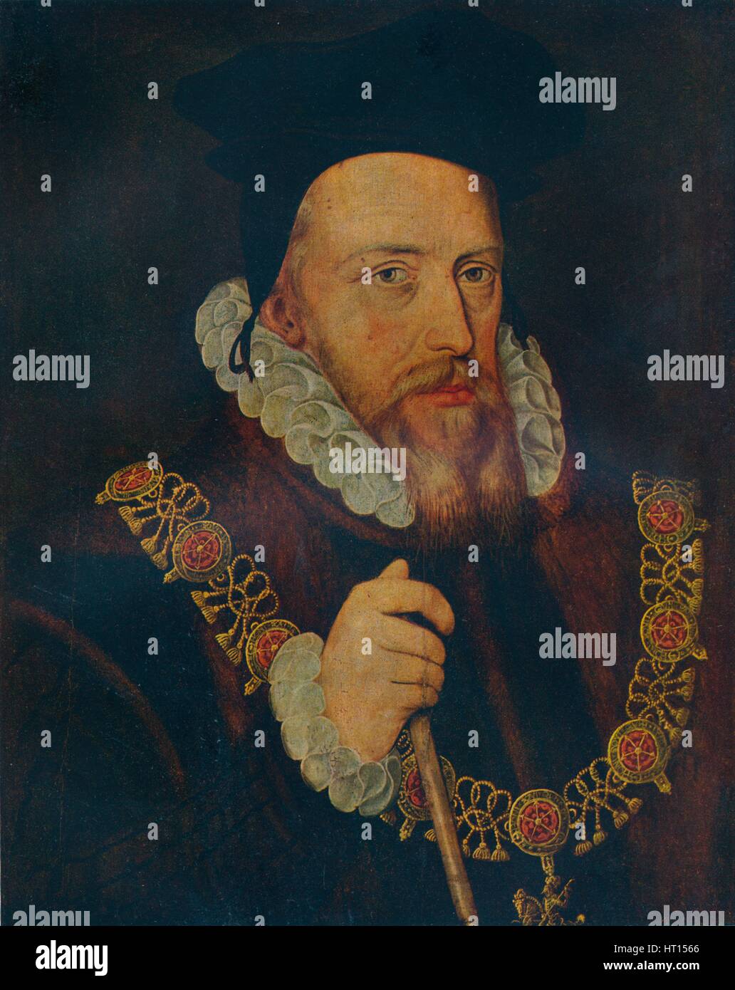 'William Cecil, lord Burghley', 16ème siècle. Artiste : Inconnu. Banque D'Images