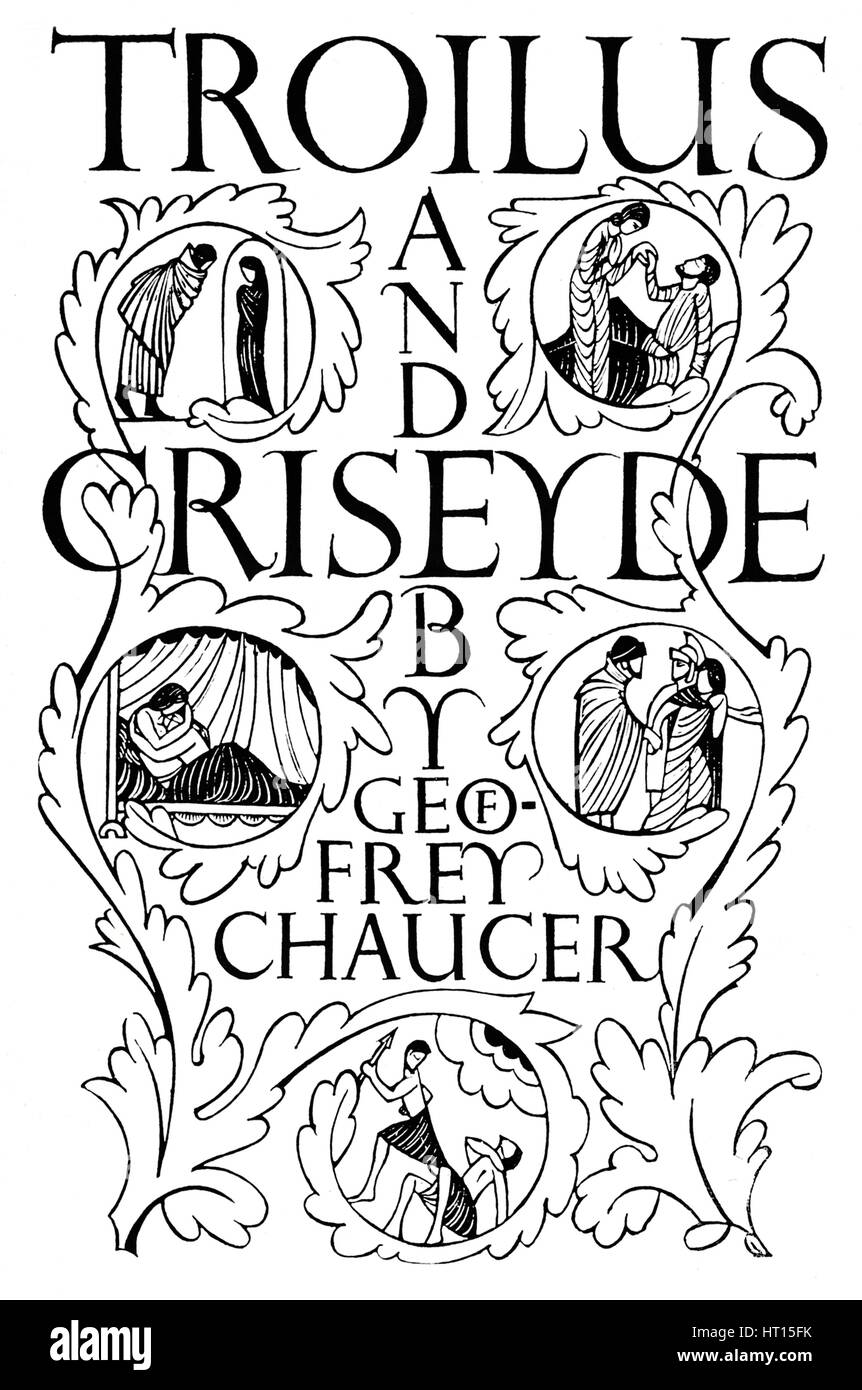 'Page de titre : Troilus et Criseyde', 1927. Artiste : Eric Gill. Banque D'Images