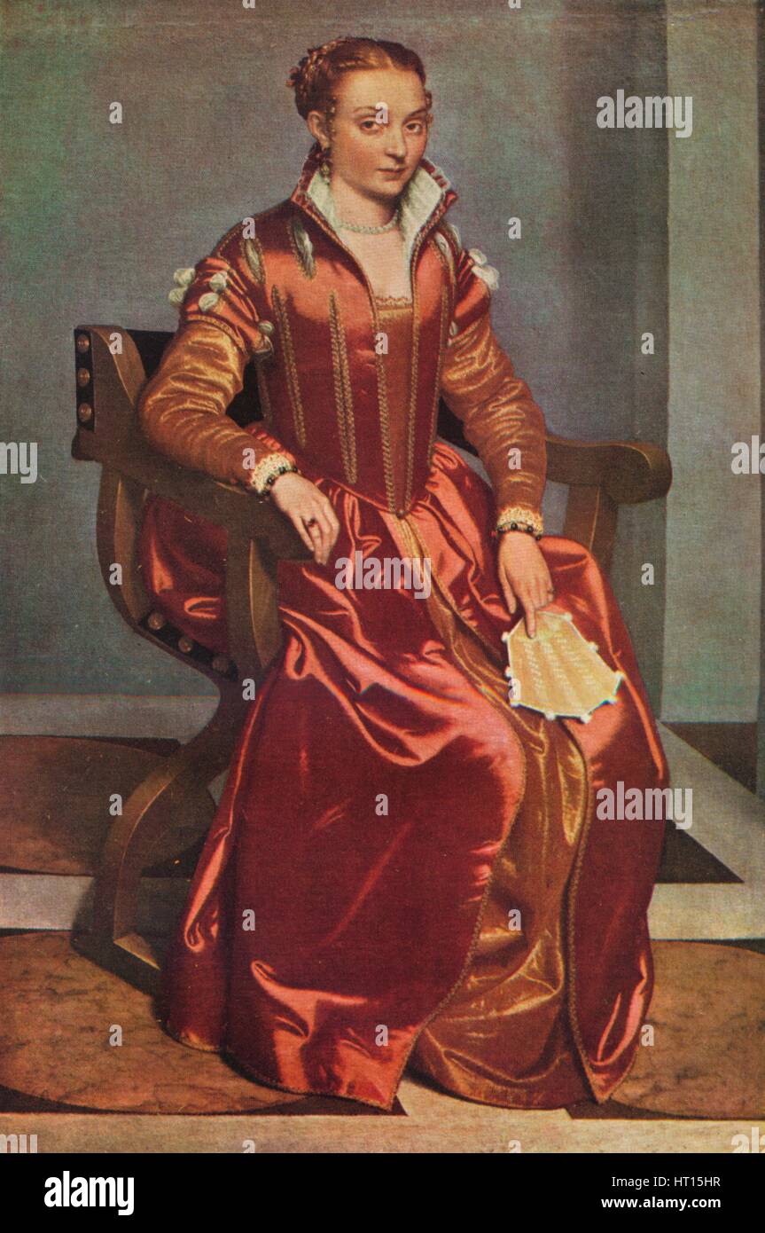 'Portrait d'une dame ('La Dama en Rosso')', c1556-60. Artiste : Giovanni Battista Moroni. Banque D'Images