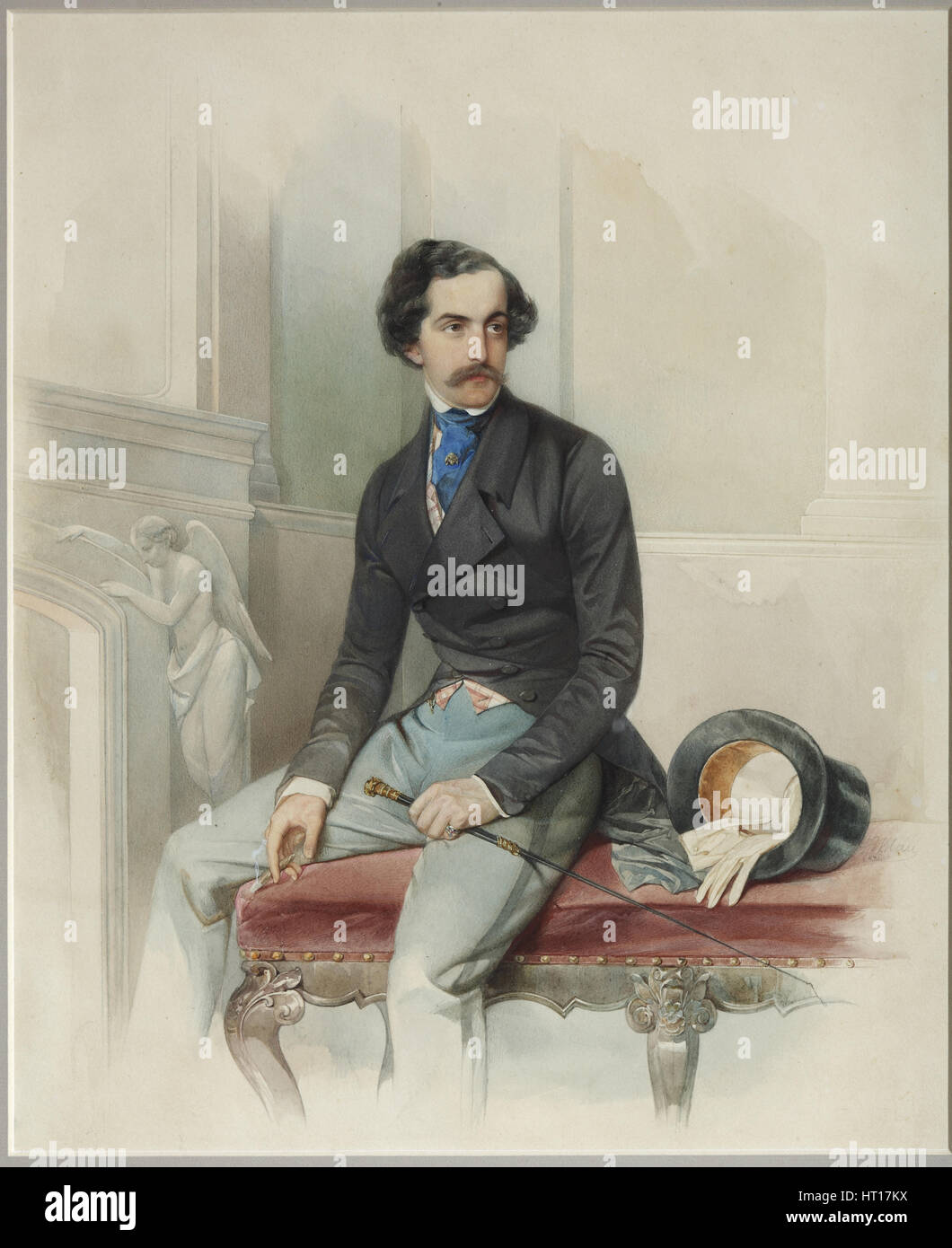 Portrait d'Alexey Grigori Arkadievitch Stolypine (Mongo) (1816-1858), 1845. Artiste : Hau (Gau), Vladimir Ivanovitch (1816-1895) Banque D'Images