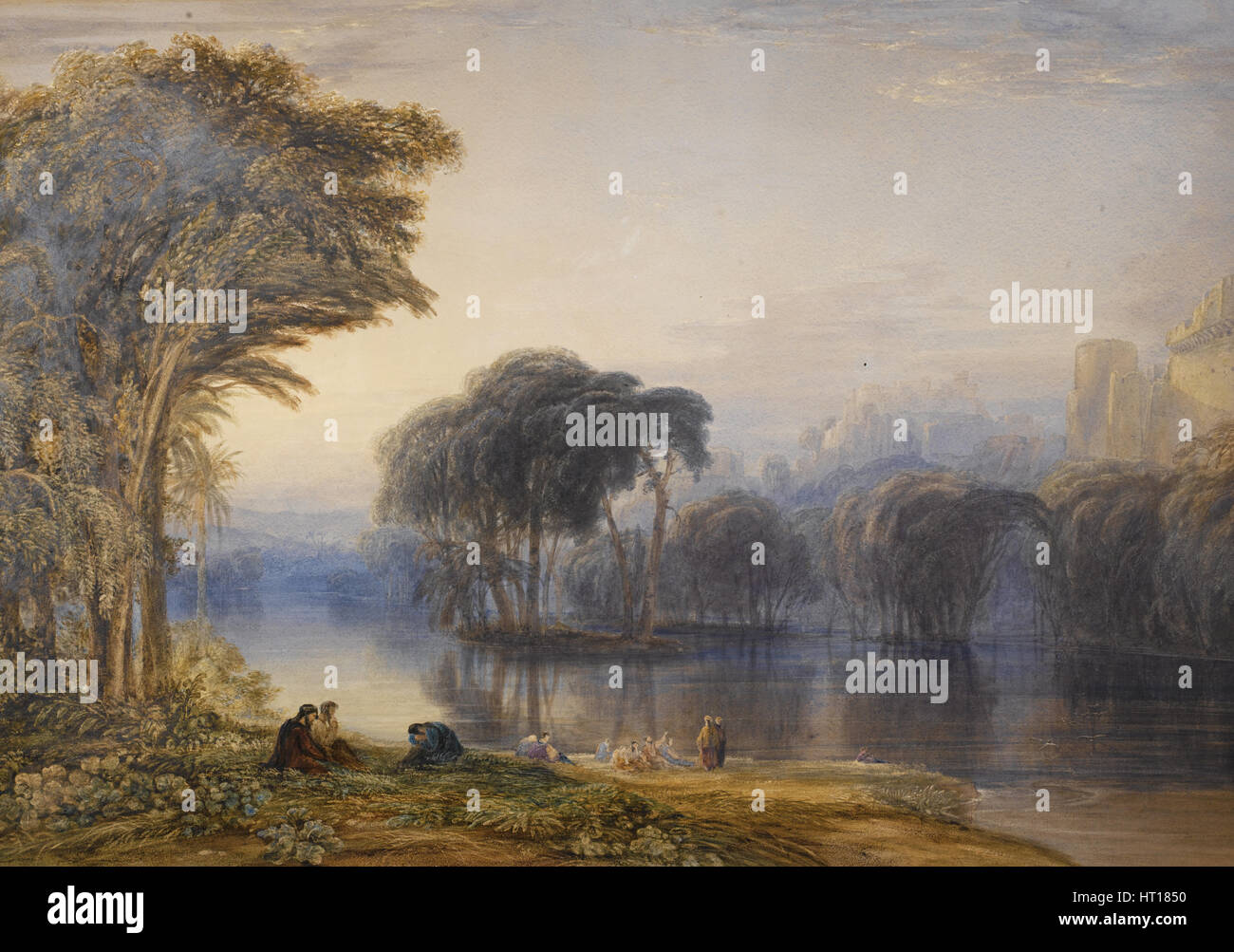 Sur les bords des fleuves de Babylone. Artiste : Anthony Vandyke Copley Fielding (1787-1855) Banque D'Images