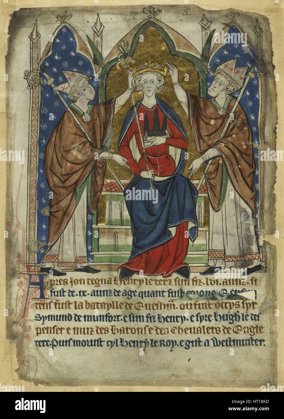 Le couronnement du Roi Henry III, 13e siècle. Artiste : Anonyme Banque D'Images