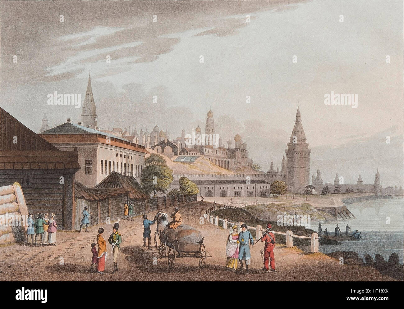 Le Kremlin de Moscou, 1816. Artiste : Bowyer, Robert (1758-1834) Banque D'Images