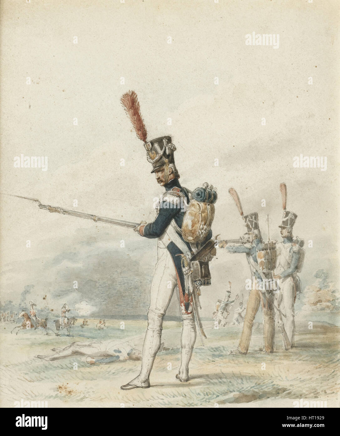 L'infanterie de la Jeune Garde en 1812. Artiste : Eugène Lami, Louis (1800-1890) Banque D'Images