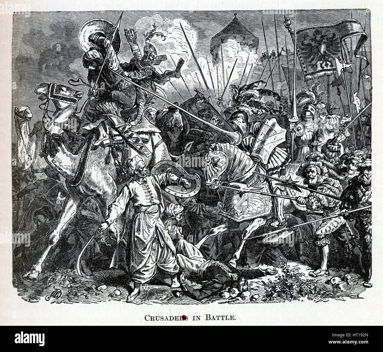 Croisés en bataille, 1882. Artiste : Anonyme Banque D'Images
