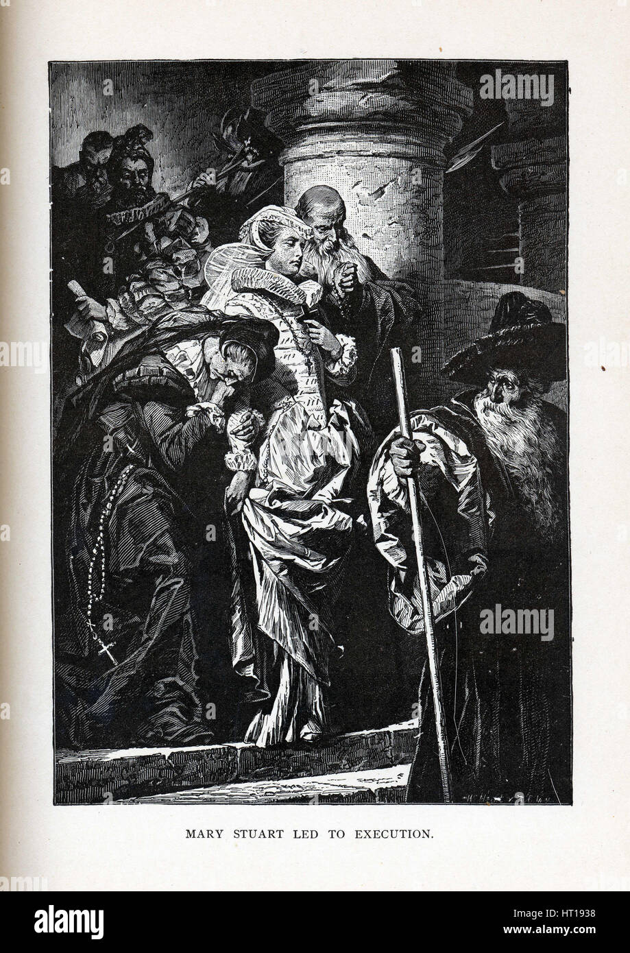 Marie Stuart a conduit à l'exécution, 1882. Artiste : Benczúr, Gyula (1844-1920) Banque D'Images