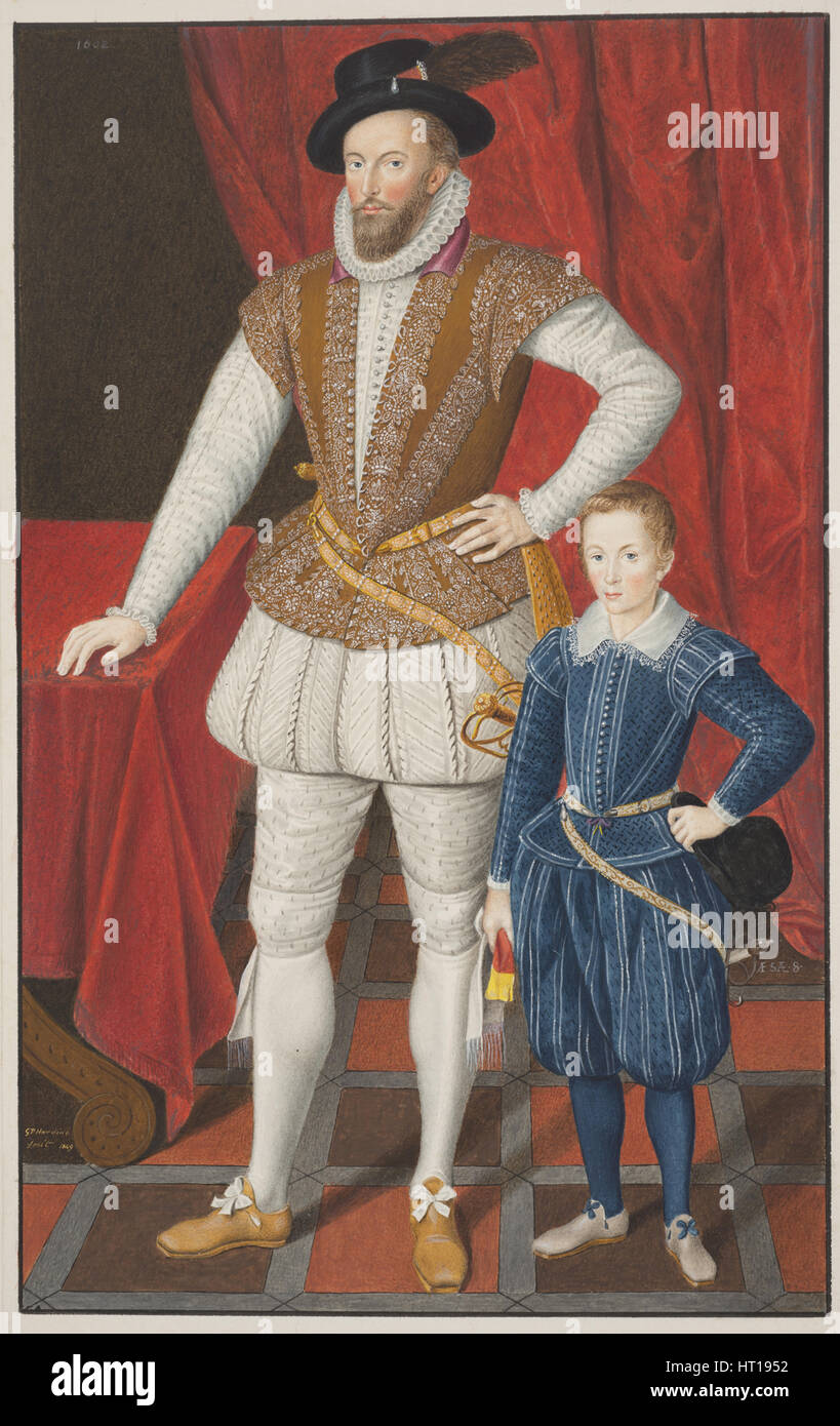 Sir Walter Raleigh et fils, 1602. Artiste : Anonyme Banque D'Images