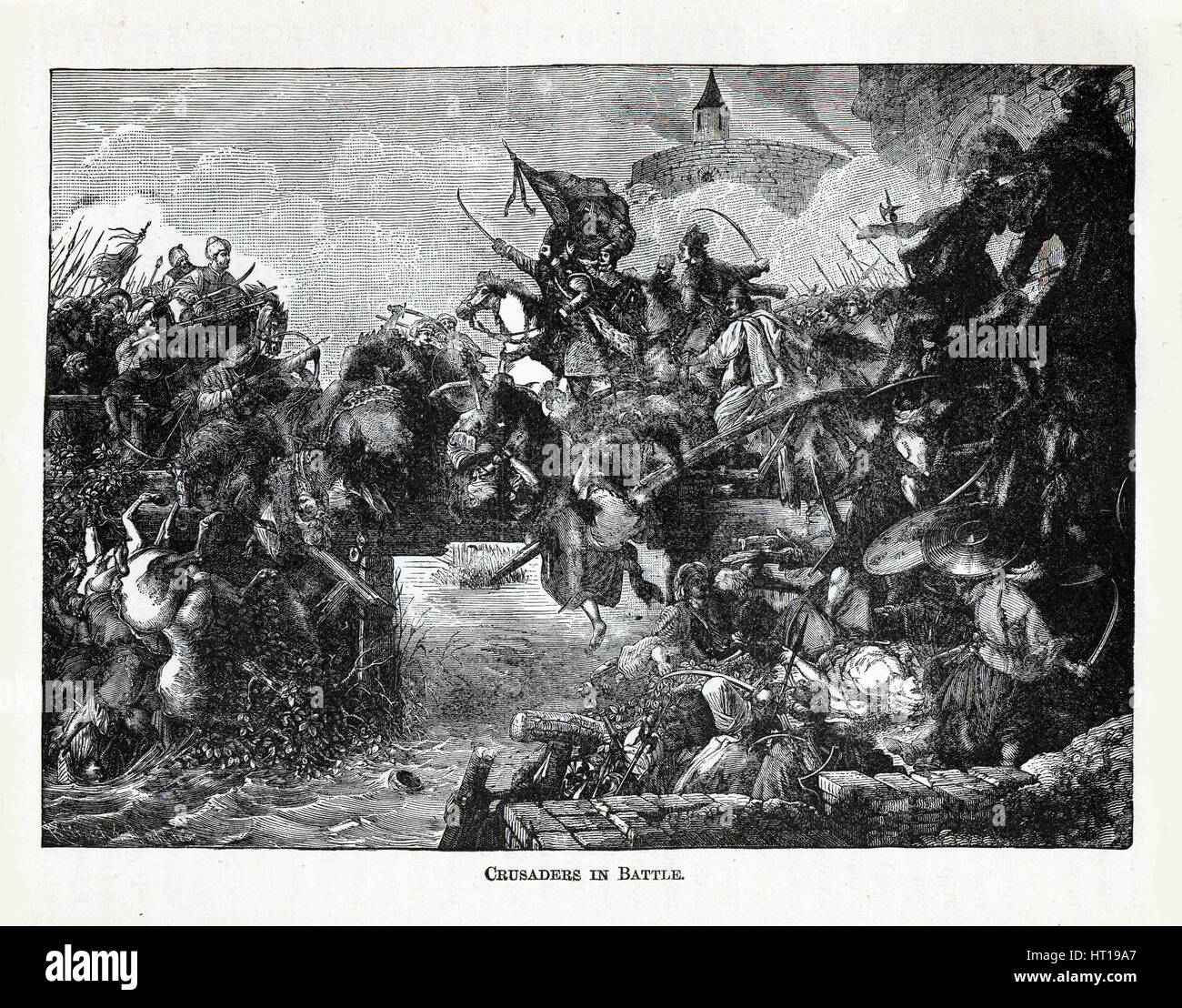 Croisés en bataille, 1882. Artiste : Anonyme Banque D'Images