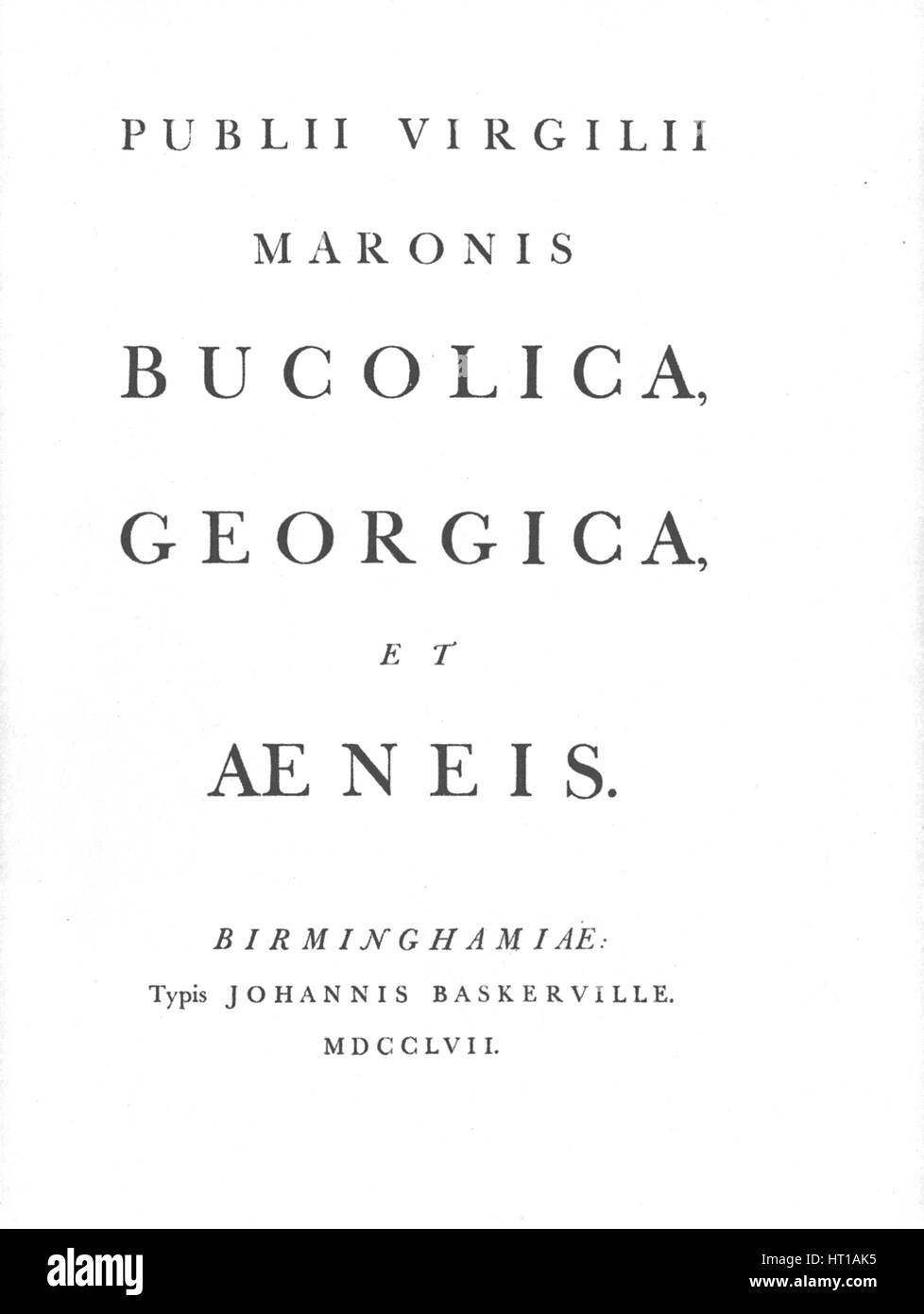 John's 'Virgil' du Baskerville, 1757, (1946). Artiste : John Baskerville. Banque D'Images
