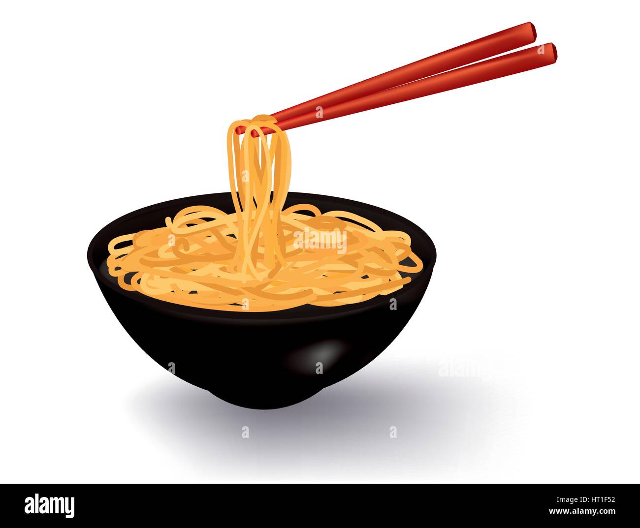 Bol de nouilles potage Illustration de Vecteur