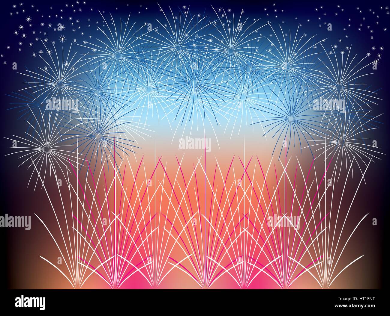 Bonne Année avec Fireworks Illustration de Vecteur