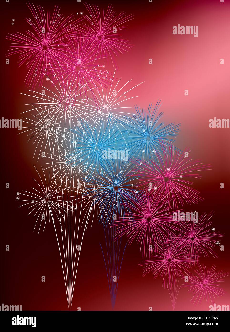 Bonne Année avec Fireworks Illustration de Vecteur