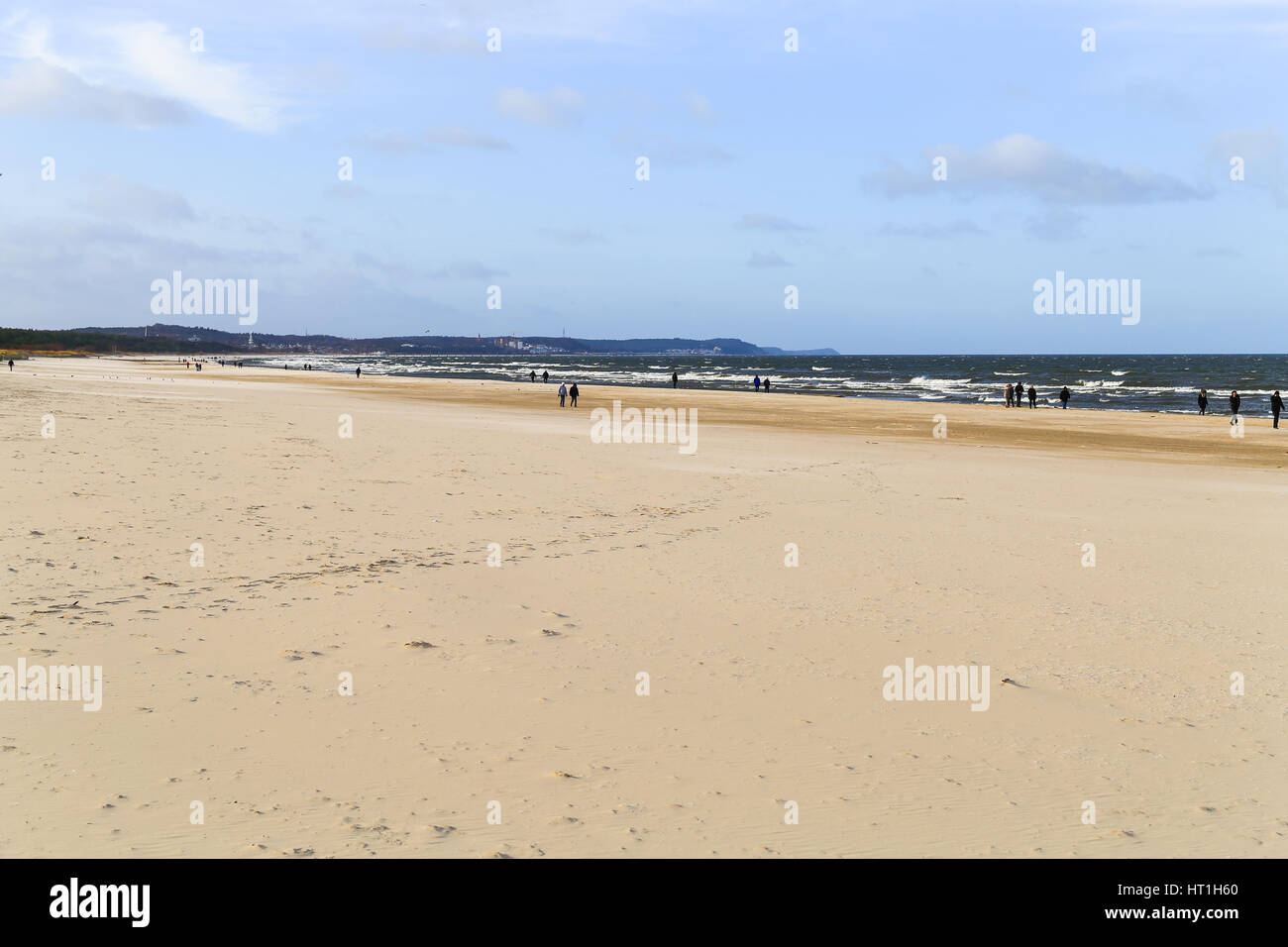 La plage de Swinoujscie, Pologne, sur l'île d'Usedom. Banque D'Images