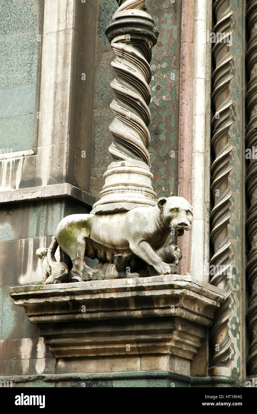 Les détails architecturaux de la cathédrale Santa Maria del Fiore, Florence, Italie Banque D'Images