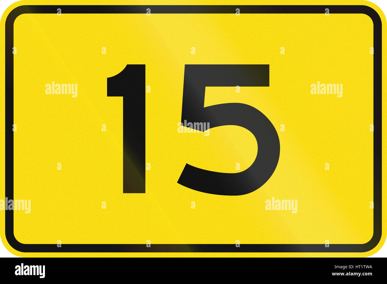 New Zealand road sign - vitesse de 15 kmh. Banque D'Images